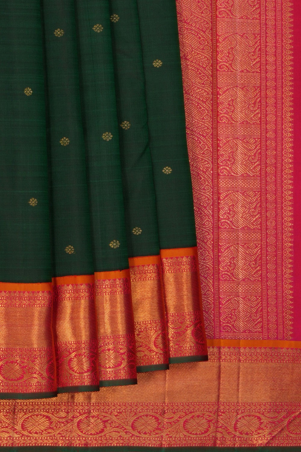 Image of Kanchipuram Silk Green Saree
